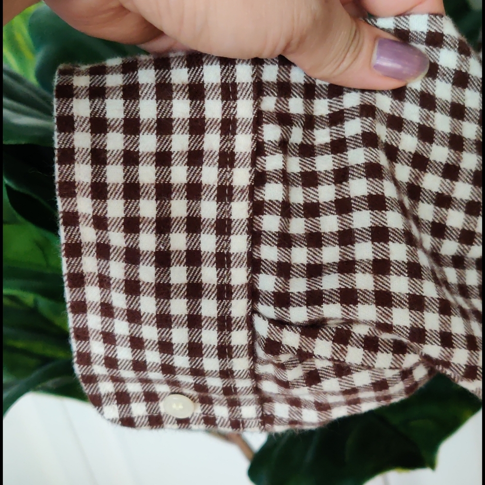 A) NWOT, Madewell flannel tie front plaid longsleeve - Picture 5 of 11